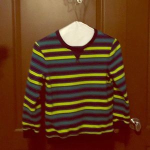 Yellow Green and Navy Striped Sweater
